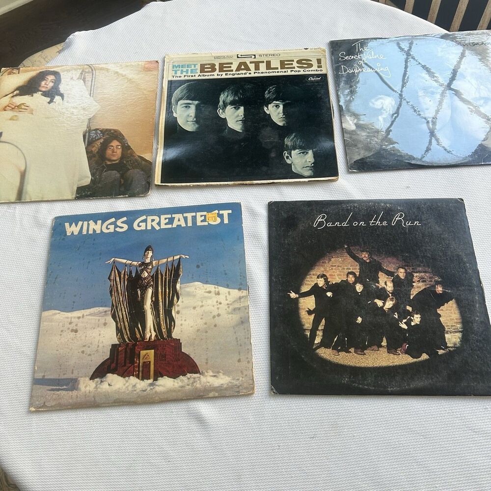 5 Assorted Beatles Related Record Albums Bundle